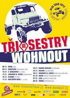 plakát Tři sestry + Wohnout: W3S tour 2012